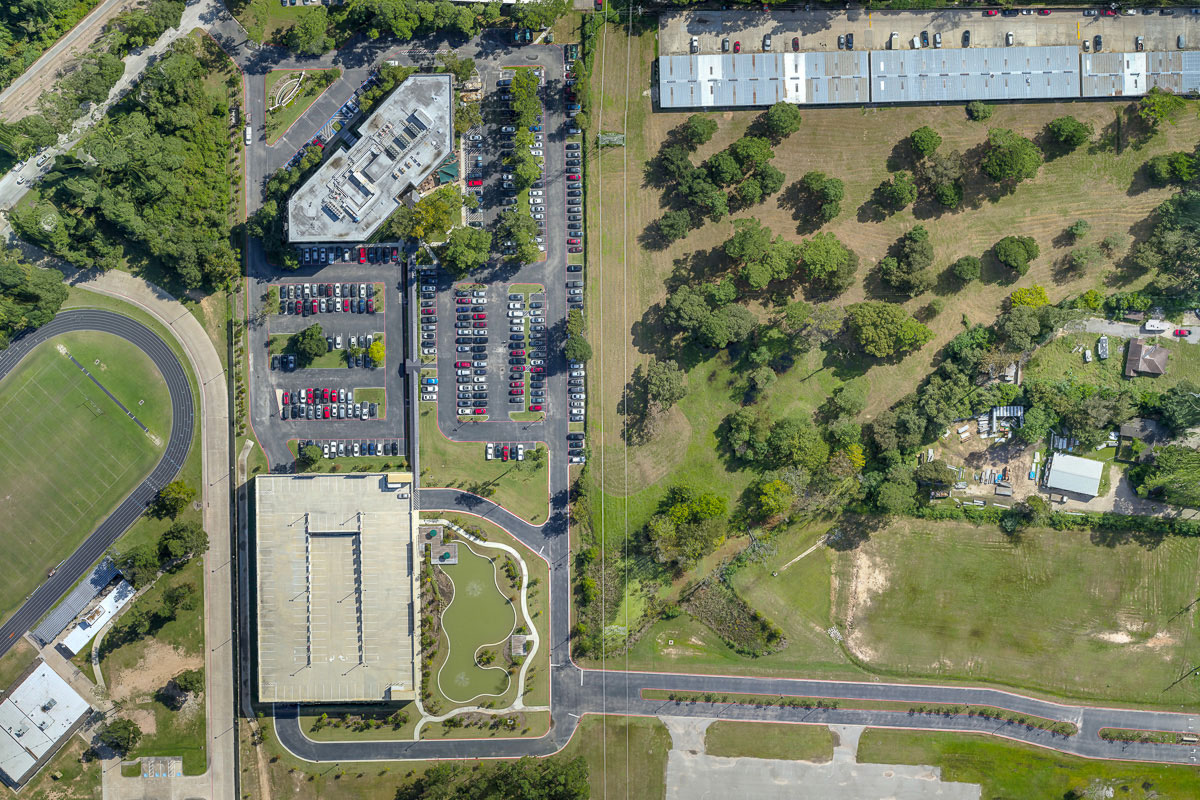 Orthophoto of mapping project photographed with a drone