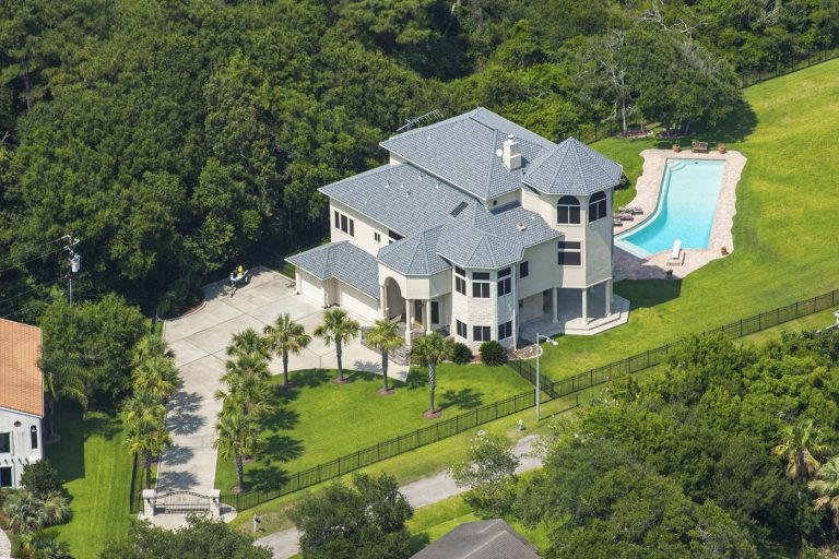 Real Estate aerial photo of home near Houston