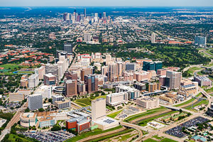 High oblique aerial photography example of Houston, Texas