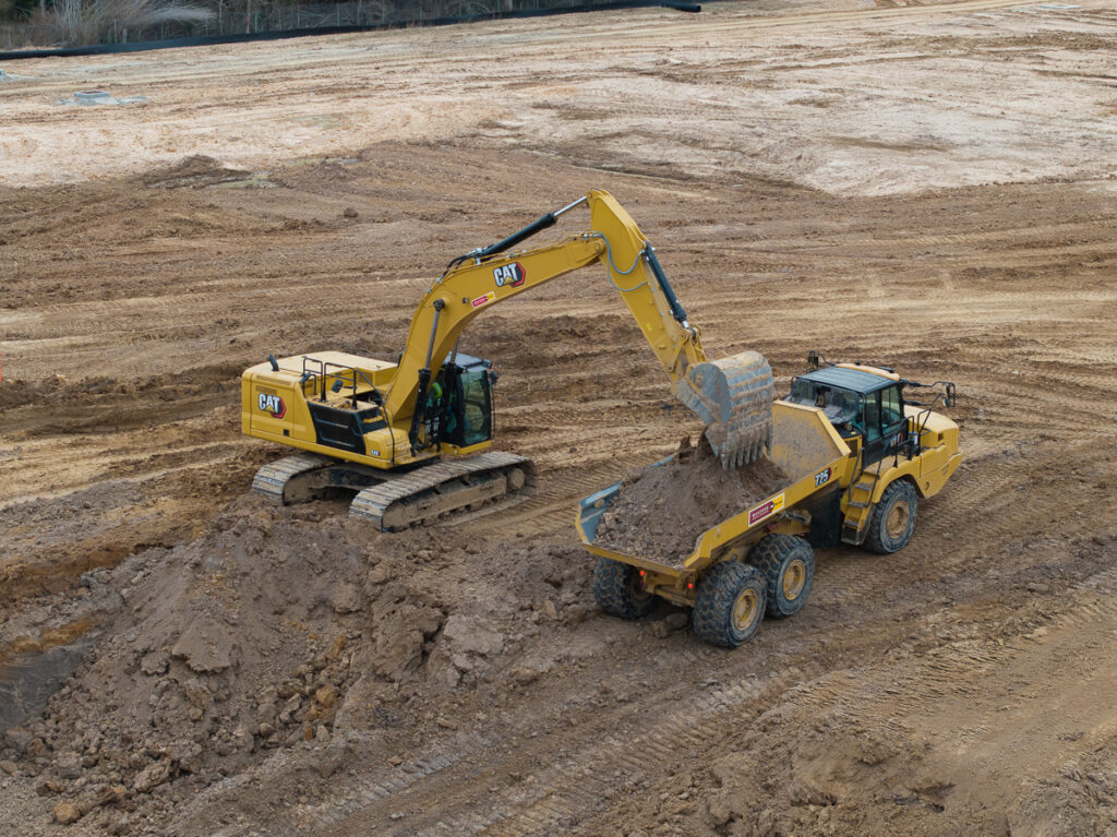 Drone aerial construction project in Houston, Texas.